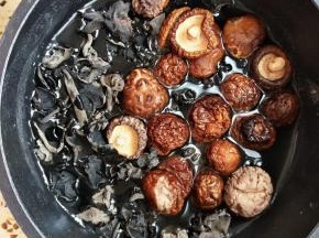 多重蘑菇放在水里泡发