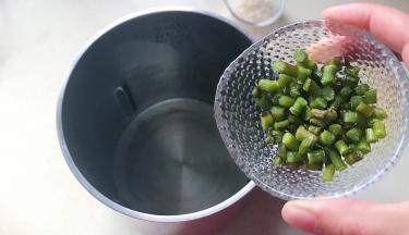 把铁皮石斛粒倒入豆浆机中