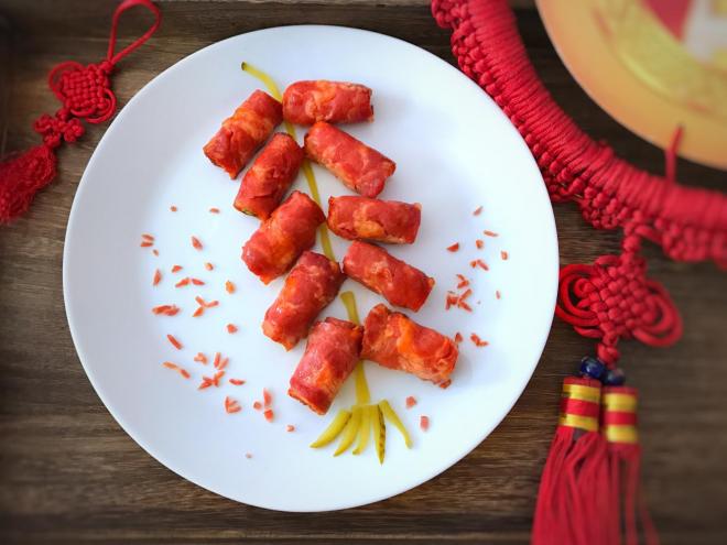 金针菇酸黄瓜培根卷