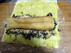 放上烤脆的油条