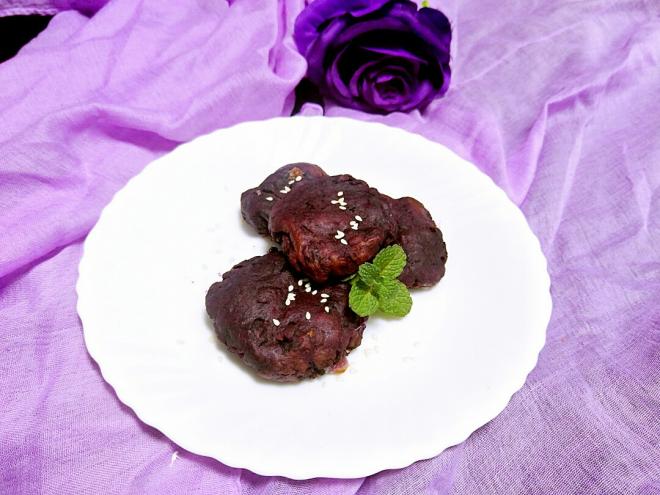 空气炸锅版的芝士紫薯饼