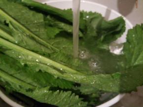 自来水冲洗干净