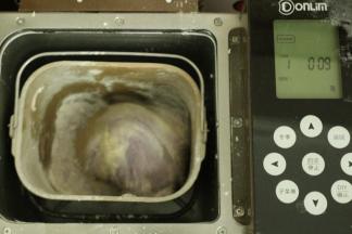 除黄油外，加入主面团所需食材一同搅和10分钟后再加入黄油，继续启动和面10分钟。