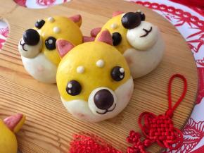 可爱的财犬豆沙包。