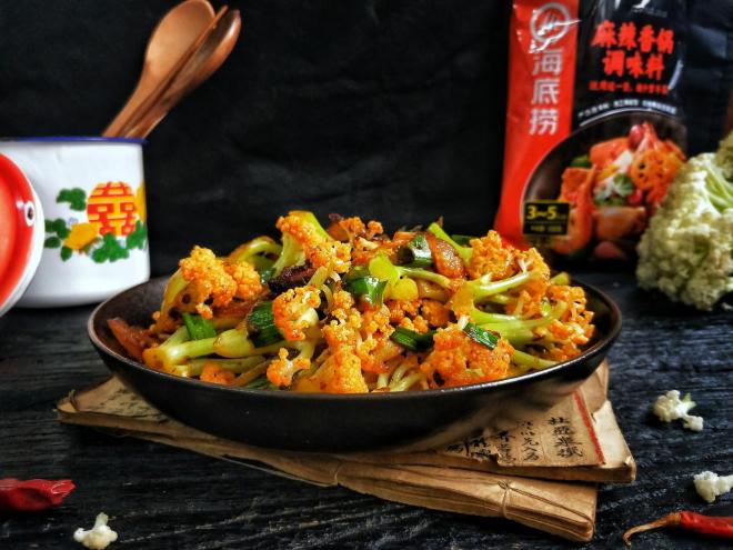 家庭版麻辣干锅花菜