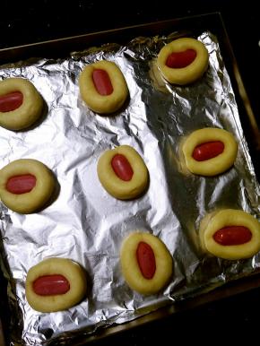 放烤盘上二次发酵