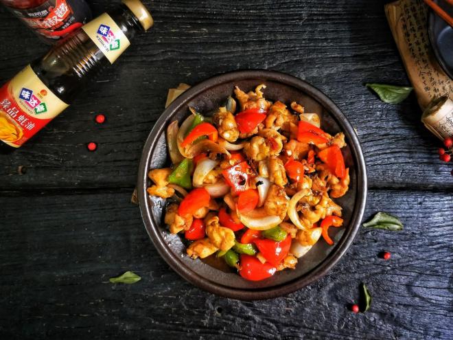 好吃的豉椒鸡球