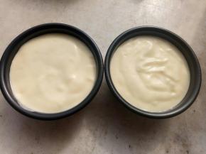 倒入模具里，震几下震出大气泡。150度预热10分钟后放入中层烤40分钟。出炉倒扣，凉透脱模。