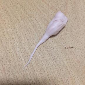 然后是小猪尾巴的部分，用手搓出长线