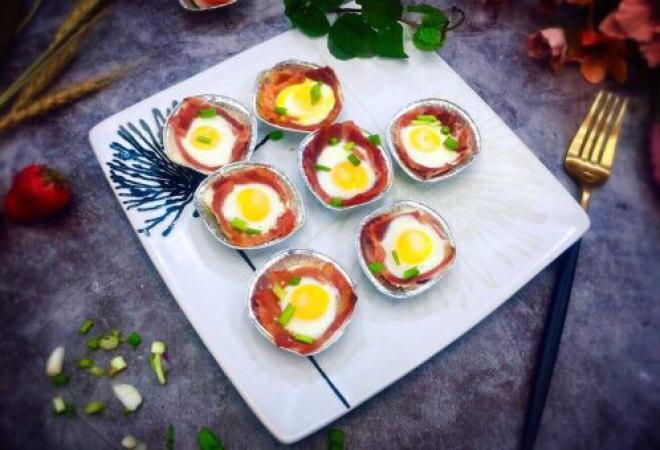 #卵中佳品#原味培根鹌鹑太阳蛋