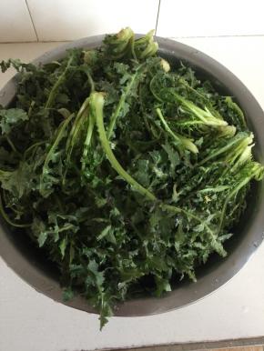 野菜摘干净，清洗干净后沥干水分备用。