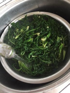 捞出迅速放在水龙头下冲水过凉。