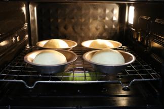 放进东菱烤箱38度发酵35分钟，底下放一盘热腾腾的开水，帮助增加湿度发酵。