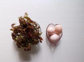 食材准备：香椿一把洗净，鸡蛋3个