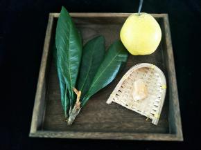 新鲜的枇杷叶，雪梨，冰糖备好