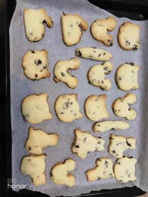 放入预热好的烤箱，我是家得宝烤箱，底火偏高，所以我用的是上火160/底火155，烤20分钟，烤好后，晾凉取出