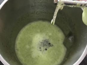 青菜叶加入250g水打成汁。