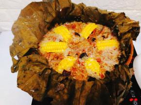 蒸好了，太香了，荷香糯香