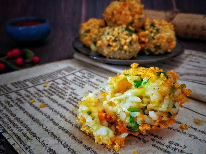 香菜芝士饭团