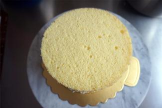 放入第二片蛋糕片。