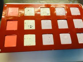 将奶酪糊挤入模具中。放入冰箱冷冻2小时以上。