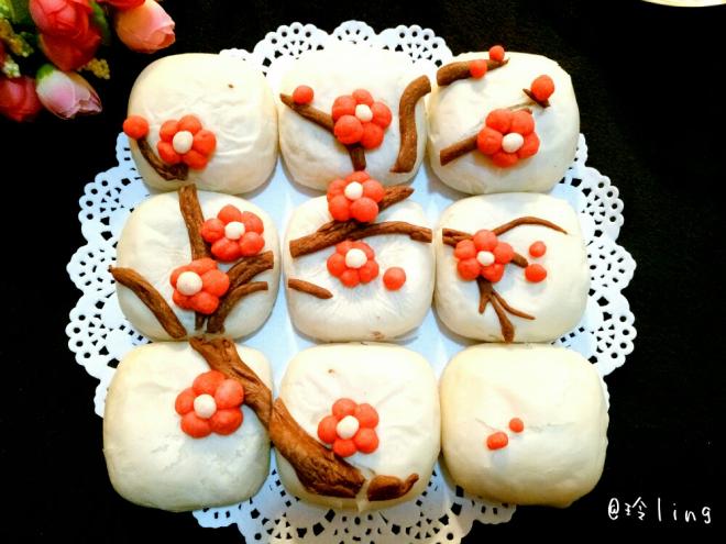 中式酥皮点心之红梅报春