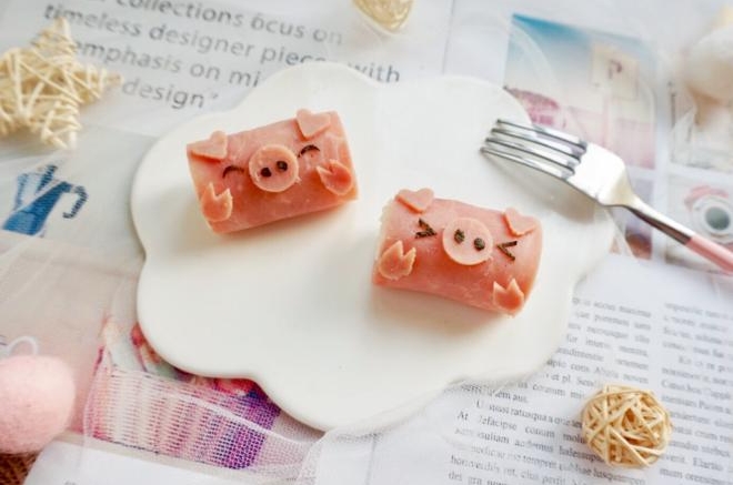 小萌猪火腿饭团