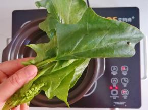 起锅煮水，水开菠菜入锅焯水3分钟