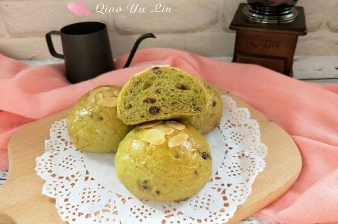 抹茶蜜豆小餐包