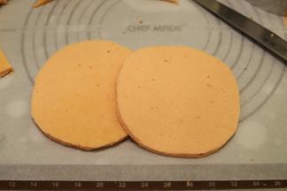 将蛋糕片放入慕斯圈的内测