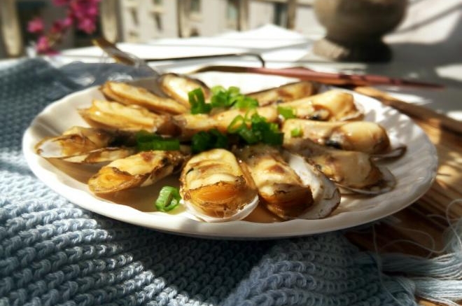 微波炉版烤蛏子