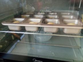 烤箱放一碗温水进行二发