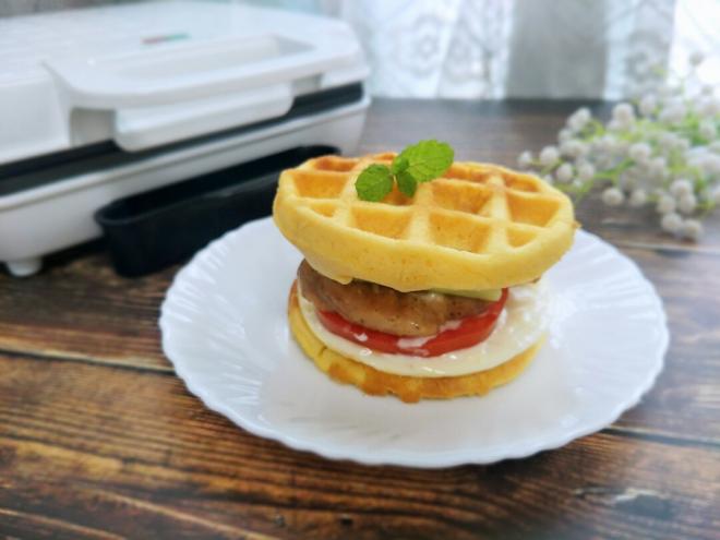 华夫饼版的汉堡