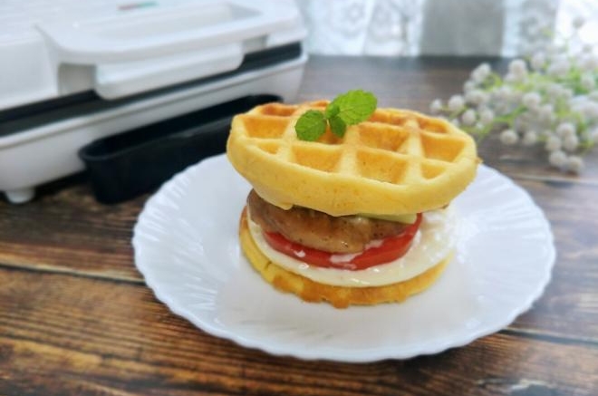 华夫饼版的汉堡