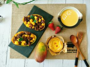 来碗南瓜奶油汤和蛋挞，早餐搞定