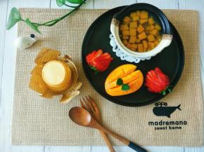 配上南瓜绿豆汤，草莓芒果，早餐搞定。