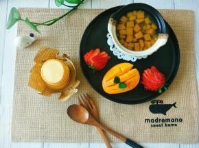 配上南瓜绿豆汤，草莓芒果，早餐搞定。