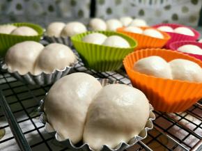 俩俩放入一个模具中。再温暖的环境进行发酵，30度左右环境是25-30分钟。