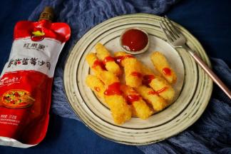 蘸番茄蓝莓沙司食用，味道实在是美极了。