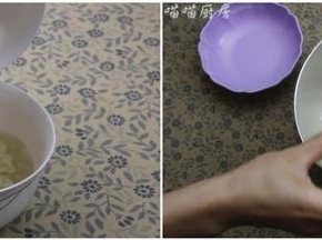 2.用温水溶解酵母粉，避免酵母粉在面粉中混合不均匀，影响面团的醒发，溶解后的酵母水倒入面粉中。