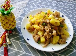 美味的菠萝鸡成品图来一张。