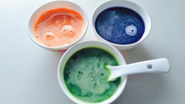 这分别是三样蔬菜打出得汁。