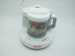 打开辅食机蒸煮键，都是易熟的，所以按15分钟就可以，再按开启键，等待着吧，