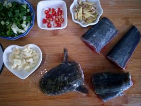 鲶鱼清洗干净，去鳃去鳍。