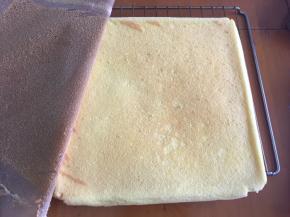 先做戚风蛋糕，也可以做6寸的，我觉得烤盘做的比较方便，食谱就是蛋糕卷的食谱，亲们可以找我之前的蛋糕卷食谱