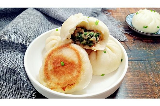 扇贝鲜肉生煎包