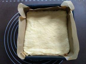 把面团移到方模中