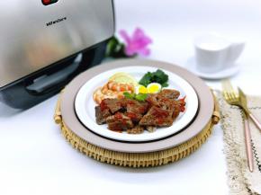用食品剪刀剪开了。