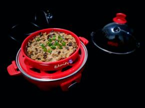 蒸好了。撒上点葱花就可以了！，点缀一下