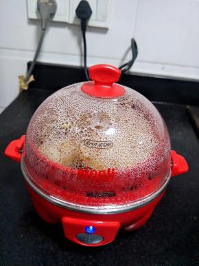 插上插头，按下开关！蒸20分钟左右就差不多了，看你的排骨的大小！中途没水记得加水哦